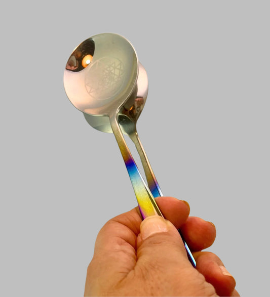 Joy Frequency Silver Titanium Musical Spoon Set
